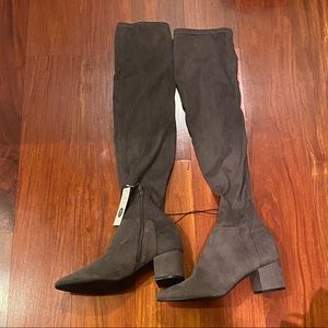 Suede knee high boots